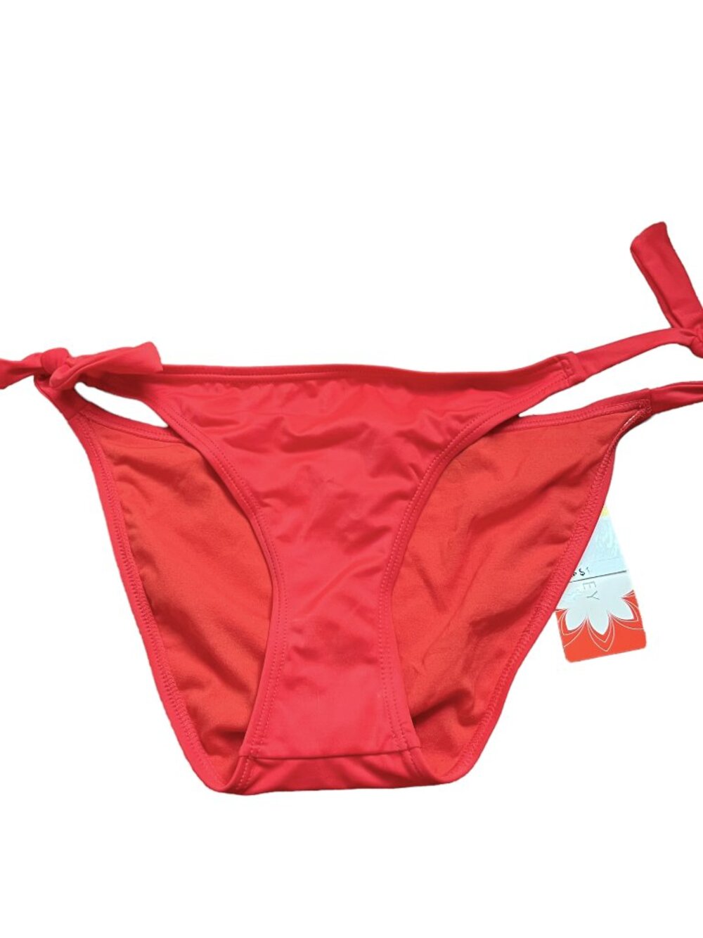 Hula Honey swimsuit bottoms red orange heart embroidery Medium bikini swim